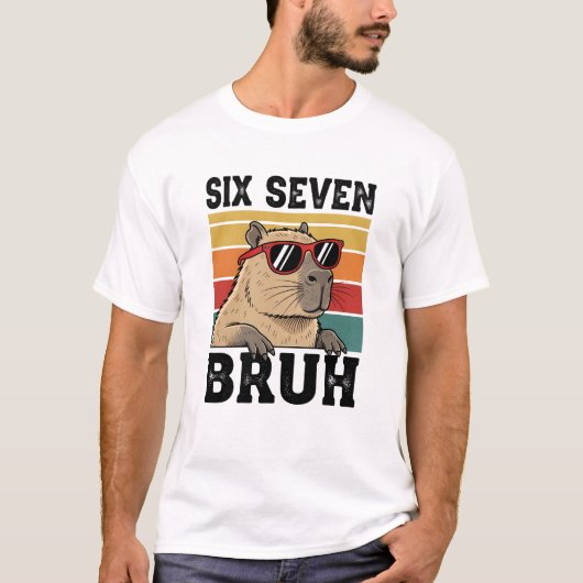 67 Six Seven Bruh Capybara Tシャツ (正面)