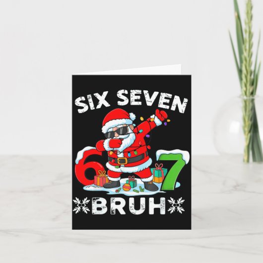 67 Six Seven Bruh Christmas 6 7 Meme  カード (正面)