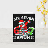 67 Six Seven Bruh Christmas 6 7 Meme  カード (黄色い花)
