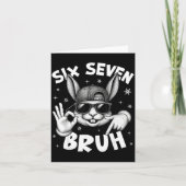 67 Six Seven Bruh Cute Bunny Face With Sungles Eas カード (正面)