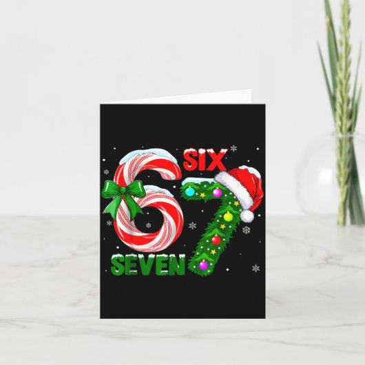 67 Six Seven Bruh Funny Christmas 6 7 Meme Men Wom カード (正面)
