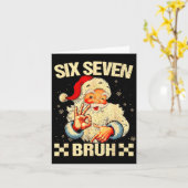 67 Six Seven Bruh Funny Christmas 6 7 Meme Men Wom カード (黄色い花)
