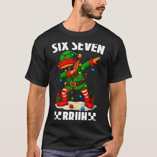 67 Six Seven Bruh Funny Christmas Dabbing Elf 6 7 Tシャツ (正面)