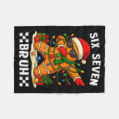 67 Six Seven Bruh Funny Christmas Dabbing Gingerbr フリースブランケット (正面(横))