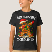 67 Six Seven Bruh Funny Christmas Dabbing Gingerbr Tシャツ (正面)