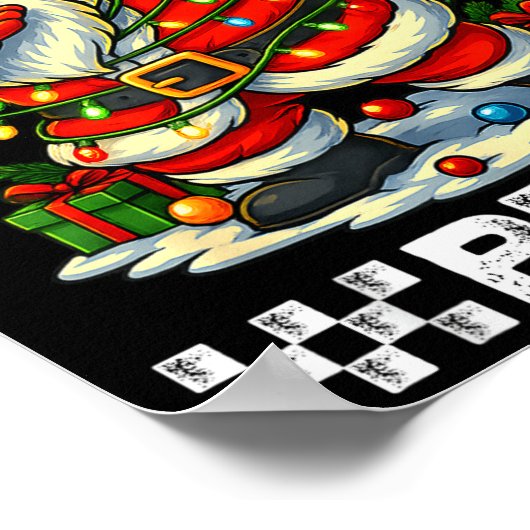 67 Six Seven Bruh Funny Christmas Dabbing Santa 6  ポスター (角)