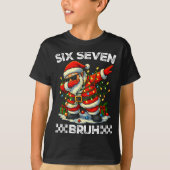 67 Six Seven Bruh Funny Christmas Dabbing Santa 6  Tシャツ (正面)