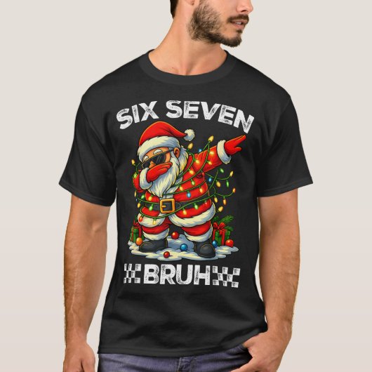 67 Six Seven Bruh Funny Christmas Dabbing Santa 6  Tシャツ (正面)