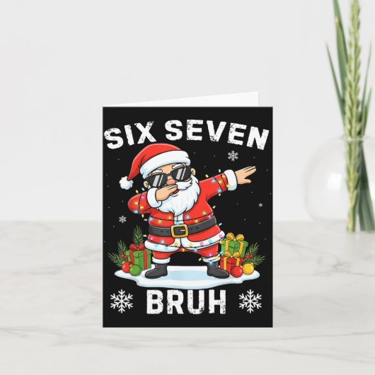 67 Six Seven Bruh Funny Christmas Meme Trend Tee  カード (正面)