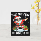 67 Six Seven Bruh Funny Christmas Meme Trend Tee  カード (黄色い花)