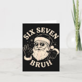 67 Six Seven Bruh Funny Christmas Santa 6 7 Meme  カード (正面)