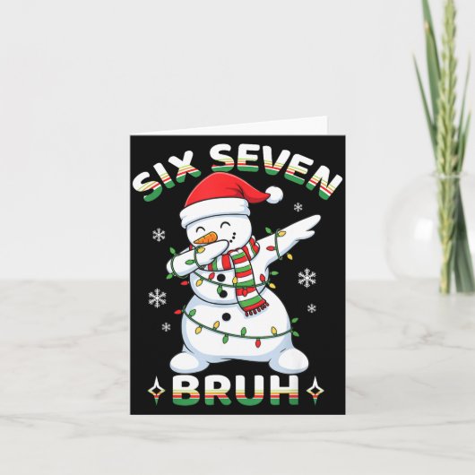 67 Six Seven Bruh Meme Funny Dabbing Snowman Chris カード (正面)