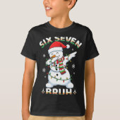 67 Six Seven Bruh Meme Funny Dabbing Snowman Chris Tシャツ (正面)