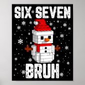 67 Six Seven Bruh Snowman Building Blocks Christma ポスター (正面)