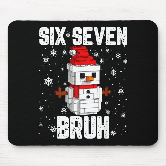 67 Six Seven Bruh Snowman Building Blocks Christma マウスパッド (正面)