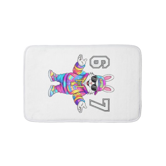 67 Six Seven Bunny Tie Dye Easter Day 67 Meme Men  バスマット (正面)