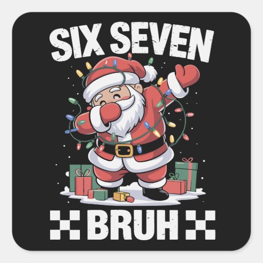 67 Six Seven Burh おもしろクリスマス 6 7 Meme スクエアシール (正面)