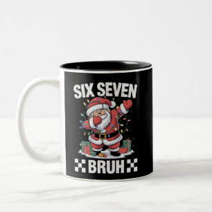 67 Six Seven Burh おもしろクリスマス 6 7 Meme ツートーンマグカップ