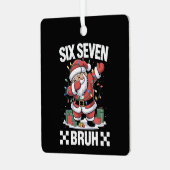 67 Six Seven Burh おもしろクリスマス 6 7  Meme  メタルオーナメント (正面左)