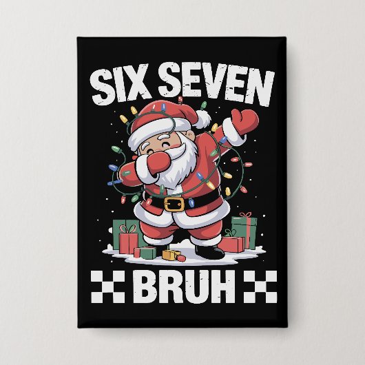67 Six Seven Burh おもしろクリスマス 6 7 Meme 缶バッジ (正面)