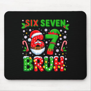 67 Six Seven Burh クリスマス 6 7 ミーム  マウスパッド
