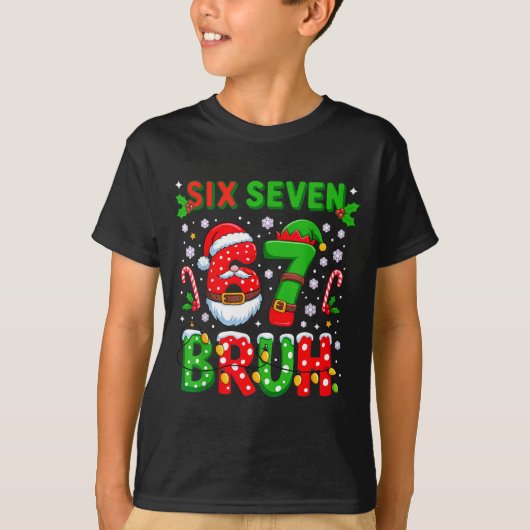 67 Six Seven Burh クリスマス 6 7 Meme  Tシャツ (正面)