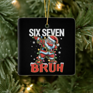 67 Six Seven Burh サンタ ダブ クリスマス 6 7 Meme セラミックオーナメント