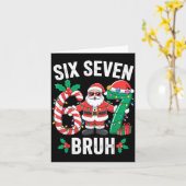 67 Six Seven Burh Christmas 6 7 Meme Pajamas Gen A カード (黄色い花)