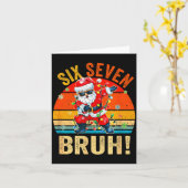 67 Six Seven Burh Funny Christmas 6 7 Meme Men Wom カード (黄色い花)