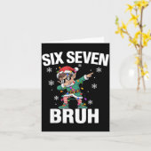 67 Six Seven Burh Funny Christmas 6 7 Meme Men Wom カード (黄色い花)