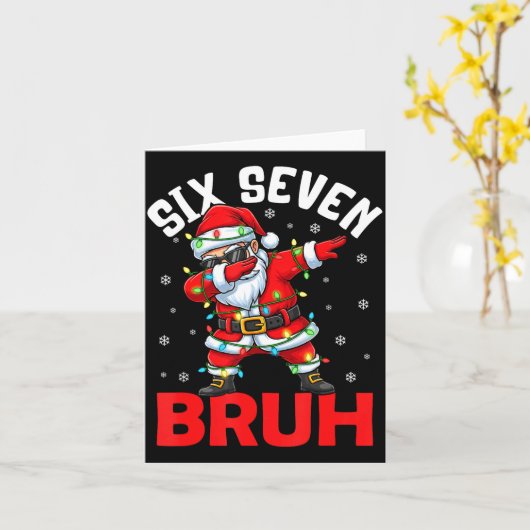 67 Six Seven Burh Funny Christmas 6 7 Meme Men Wom カード (黄色い花)