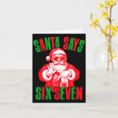 67 Six Seven Burh Funny Christmas 6 7 Meme Men Wom カード (黄色い花)