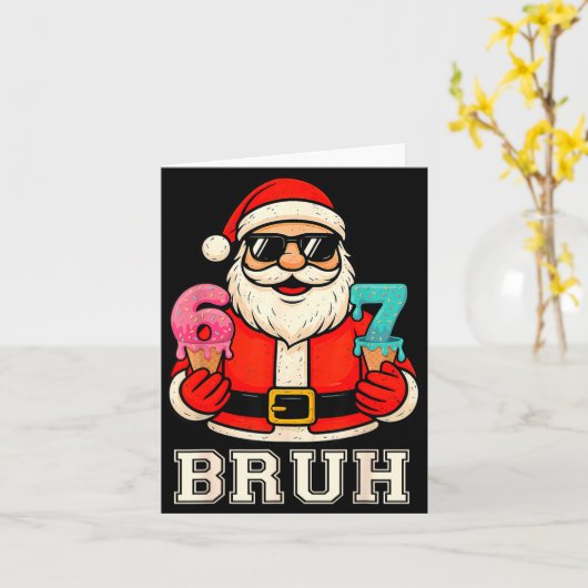 67 Six Seven Burh Funny Christmas 6 7 Meme Men Wom カード (黄色い花)