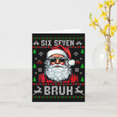 67 Six Seven Burh Funny Christmas 6 7 Meme Men Wom カード (黄色い花)