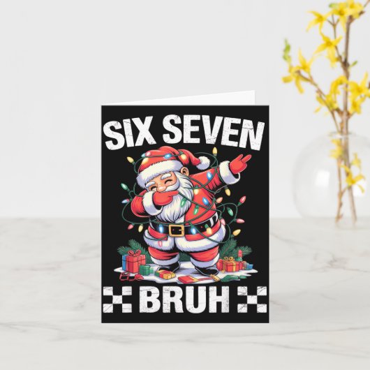 67 Six Seven Burh Funny Christmas 6 7 Meme Men Wom カード (黄色い花)
