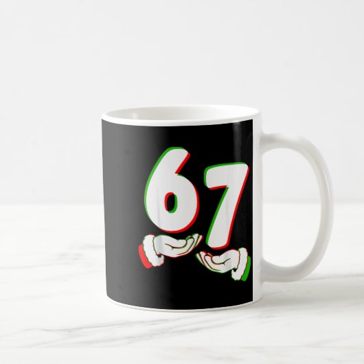 67 Six Seven Burh Funny Christmas 6 7 Meme Men Wom コーヒーマグカップ (右)
