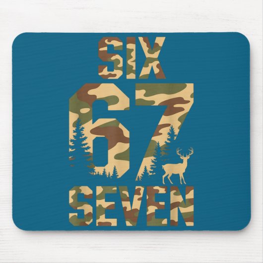 67 Six Seven Camo Deer Buck Meme Funny Hunting Out マウスパッド (正面)