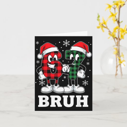 67 Six Seven Christmas Bruh Funny Italian Brainrot カード (黄色い花)