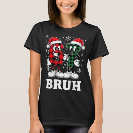 67 Six Seven Christmas Bruh Funny Italian Brainrot Tシャツ (正面)