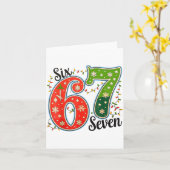 67 Six Seven Christmas Funny Meme 67 Couples Chris カード (黄色い花)