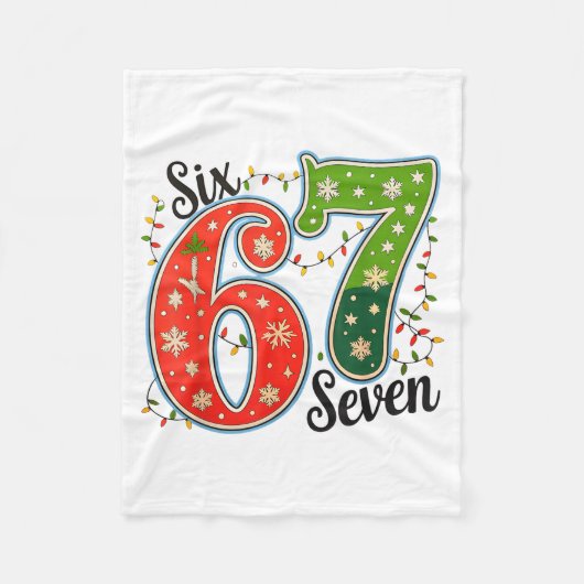 67 Six Seven Christmas Funny Meme 67 Couples Chris フリースブランケット (正面)