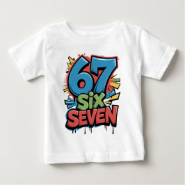 67 Six Seven Colorful Pop Art Graphic Tee for Fun  ベビーTシャツ
