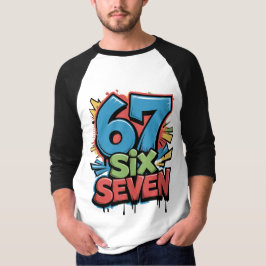 67 Six Seven Colorful Pop Art Graphic Tee for Fun  Tシャツ