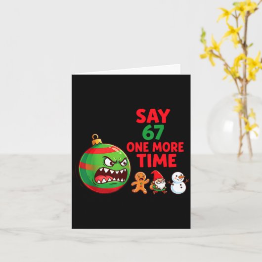 67 Six Seven Funny Christmas 6 7 Meme Joke Men Wom カード (黄色い花)