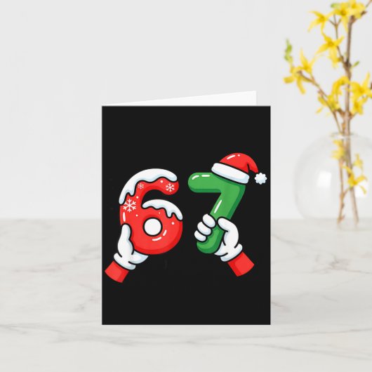 67 Six Seven Funny Christmas 6 7 Meme Xmas Men Wom カード (黄色い花)