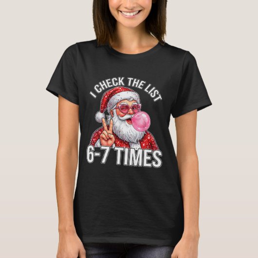 67 Six Seven Funny Christmas 6 7 Santa Meme Men Wo Tシャツ (正面)