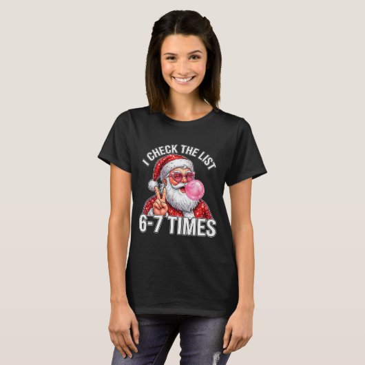 67 Six Seven Funny Christmas 6 7 Santa Meme Men Wo Tシャツ (正面フル)