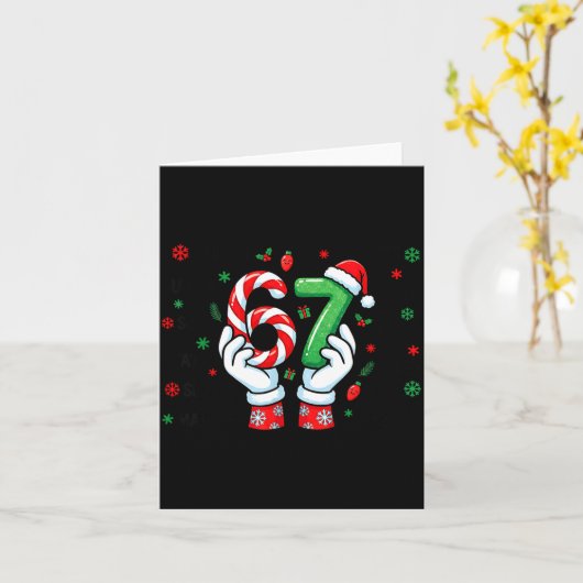 67 Six Seven Funny Christmas Joke 6 7 Meme Boys Gi カード (黄色い花)