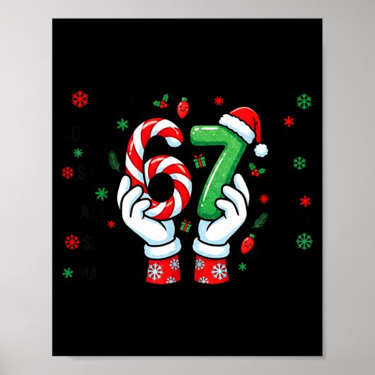 67 Six Seven Funny Christmas Joke 6 7 Meme Boys Gi ポスター (正面)