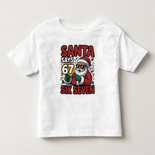 67 Six Seven Funny Christmas Santa Meme トドラーTシャツ (正面)
